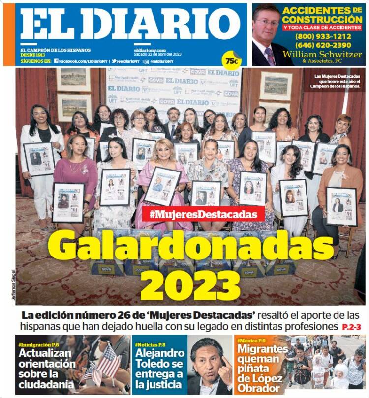 Portada de El Diario NY (USA)