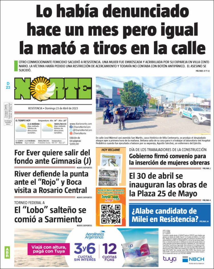 Portada de Diario Norte (Argentina)