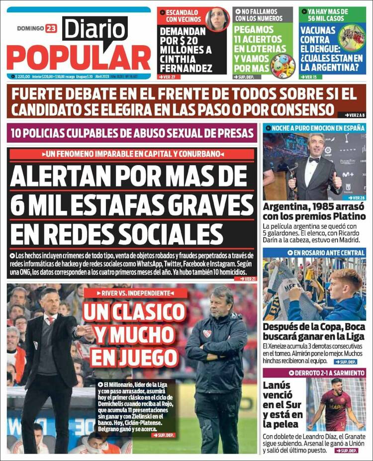 Portada de Diario Popular (Argentina)