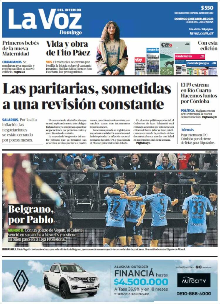 Portada de La Voz del Interior (Argentina)