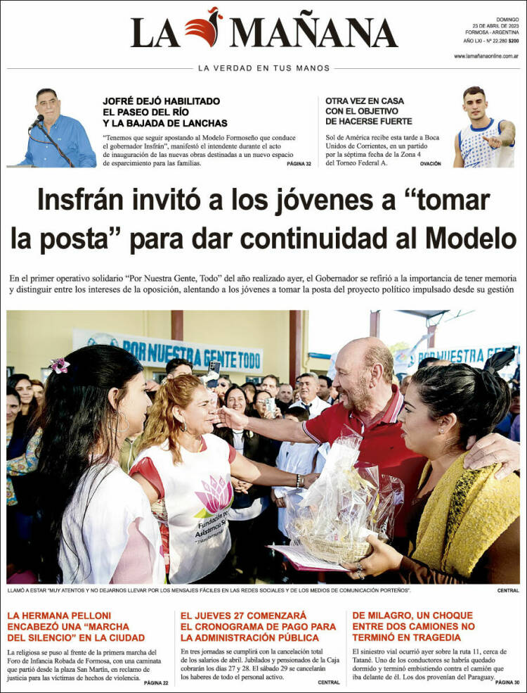 Portada de Diario La Mañana (Argentina)