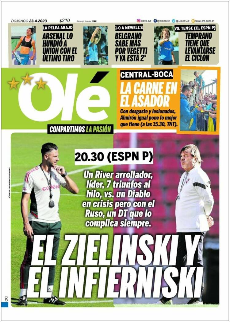 Portada de Olé (Argentina)