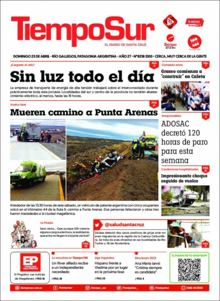 Portada de Tiempo Sur (Argentina)