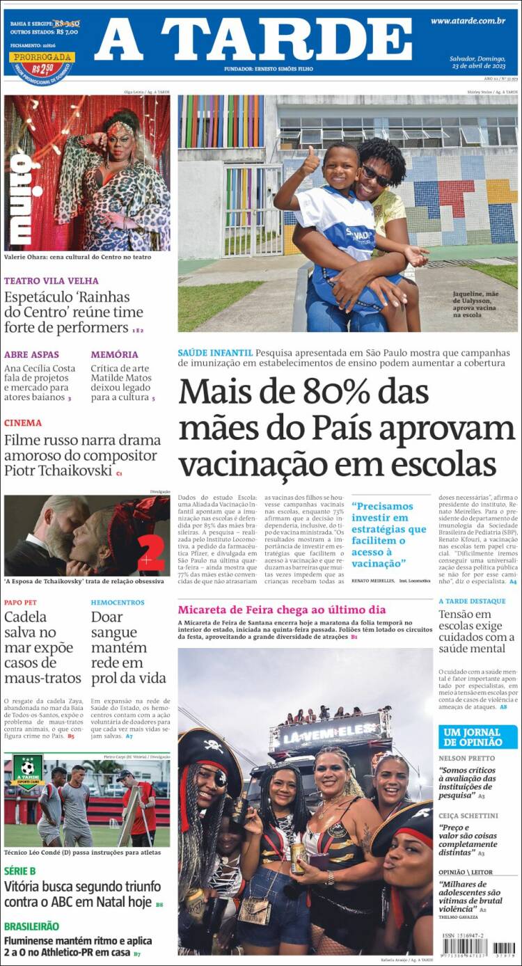 Portada de Diário A Tarde (Brasil)