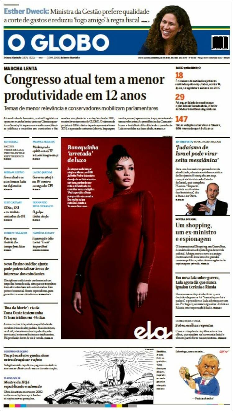 Portada de O Globo (Brasil)