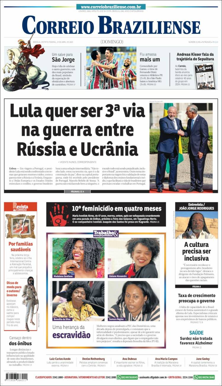 Portada de Correio Braziliense (Brasil)