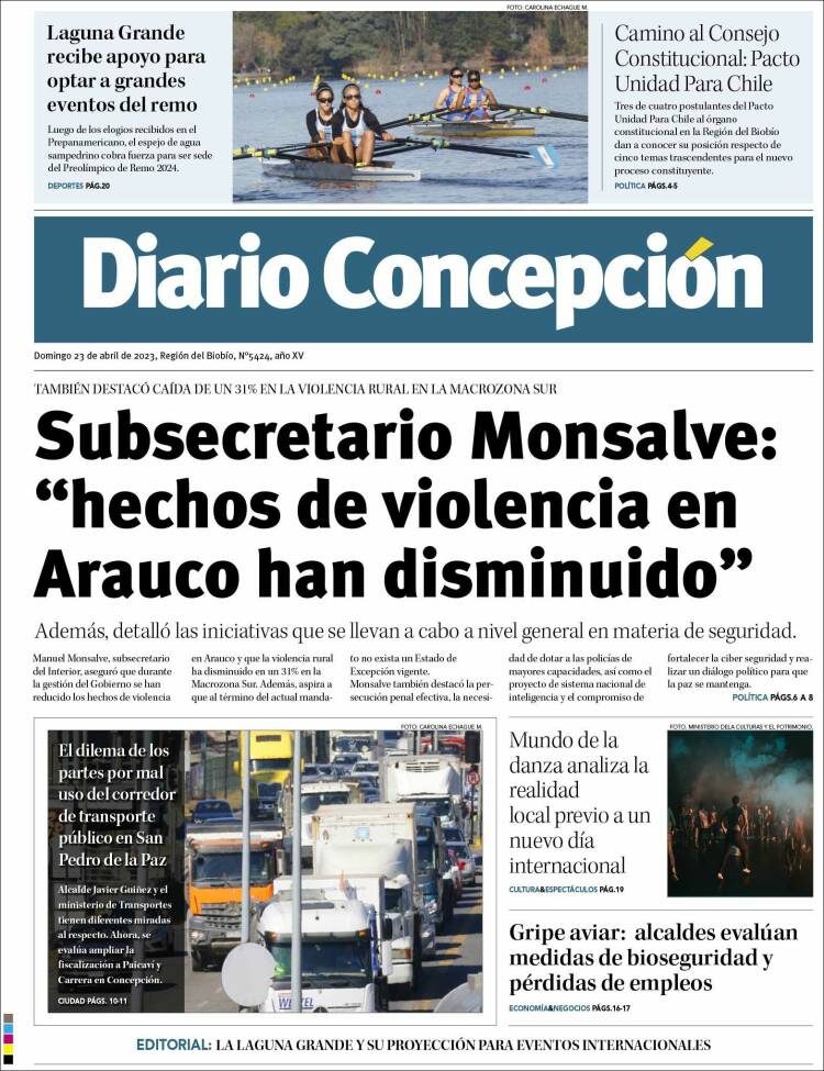 Portada de Diario de Concepción (Chile)
