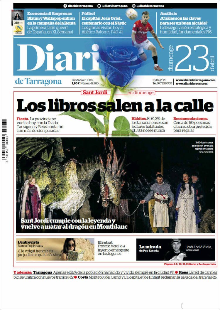 Portada de Diari de Tarragona (España)