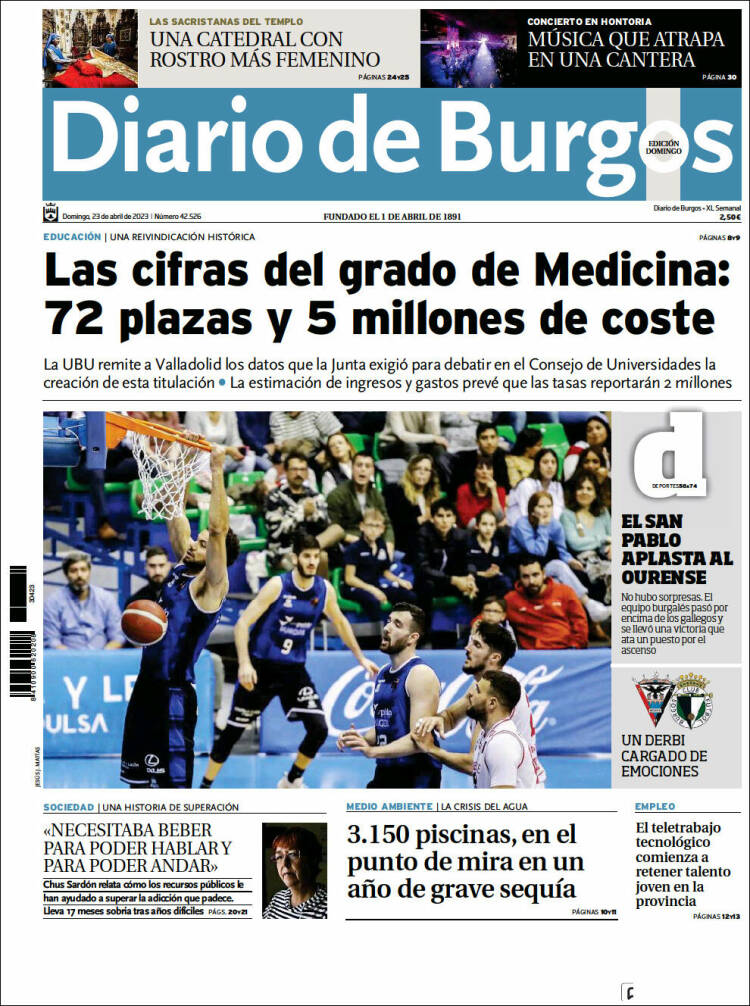 Portada de Diario de Burgos (España)