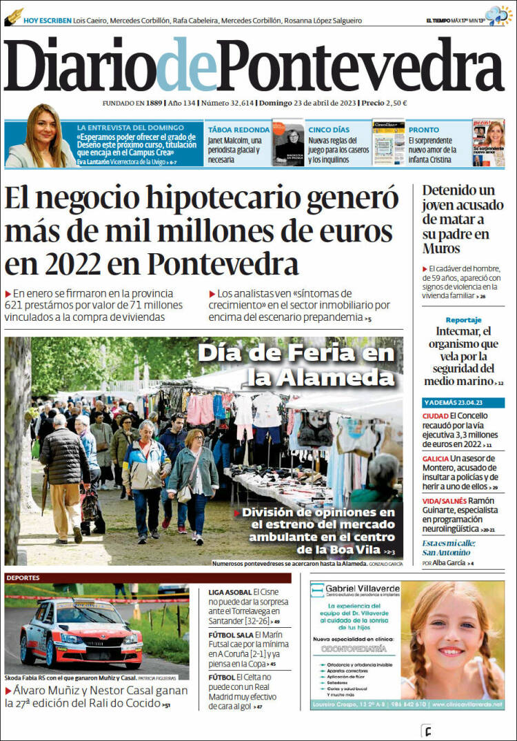 Portada de Diario de Pontevedra (España)