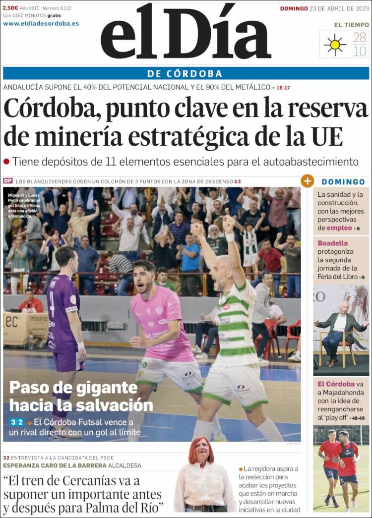 Portada de El Día de Córdoba (España)