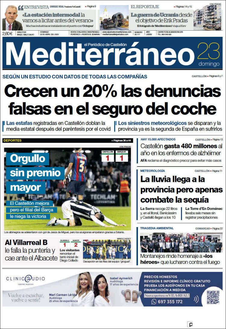 Portada de El Periódico Mediterraneo (España)