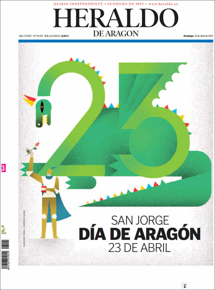 Portada de Heraldo de Aragón (España)