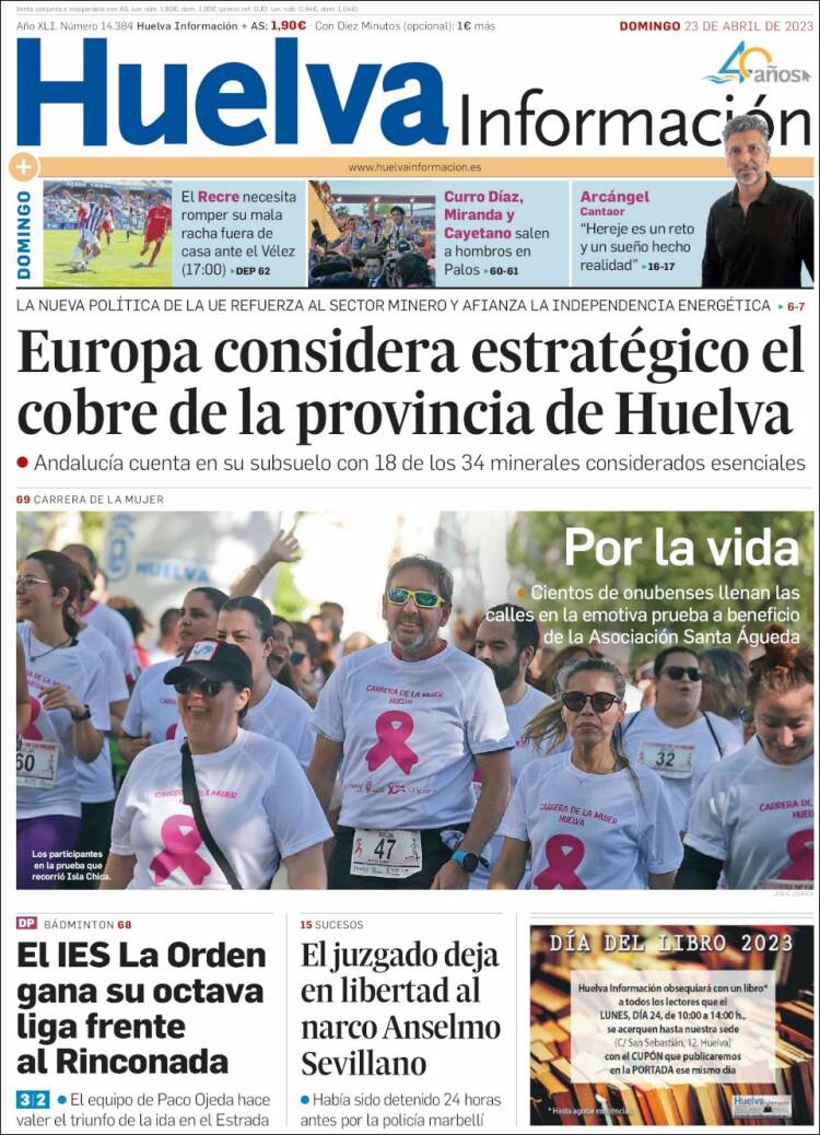 Portada de Huelva Información (España)