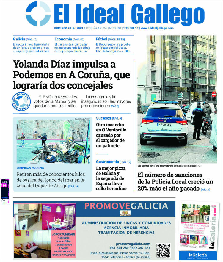 Portada de El Ideal Gallego (España)