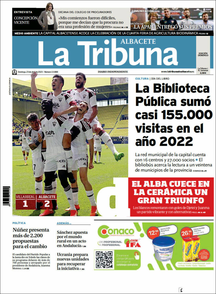 Portada de La Tribuna de Albacete (España)