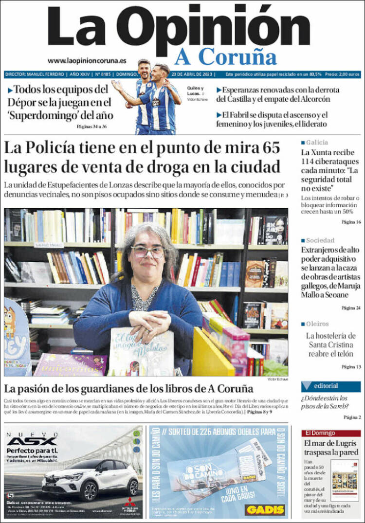 Portada de La Opinión de A Coruña (España)