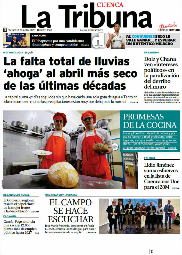 Portada de La Tribuna de Cuenca (España)