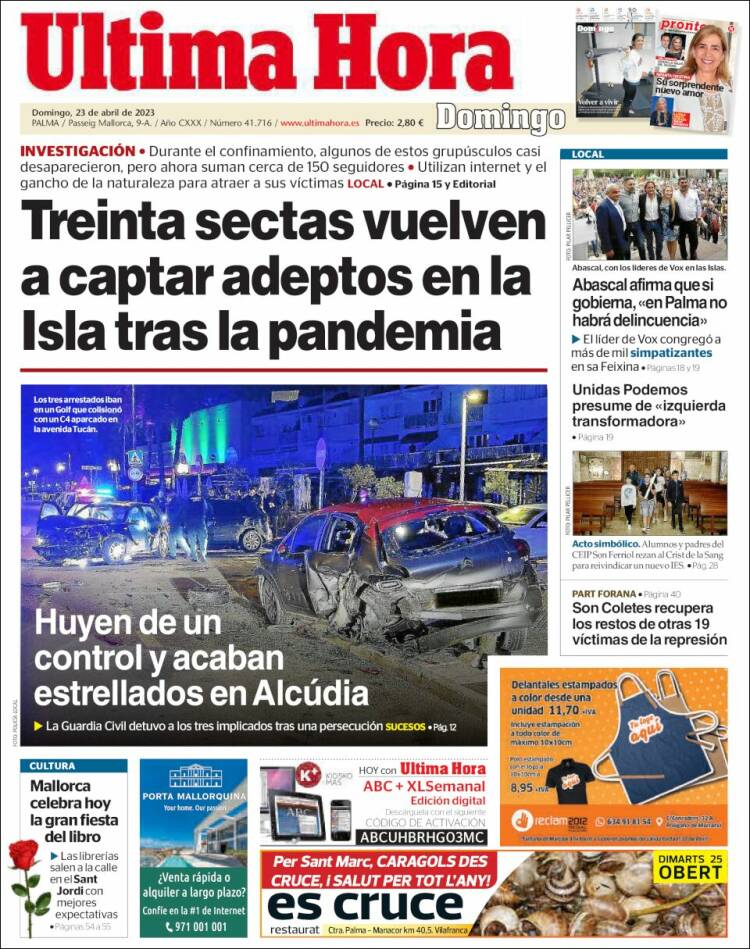 Portada de Última Hora (España)