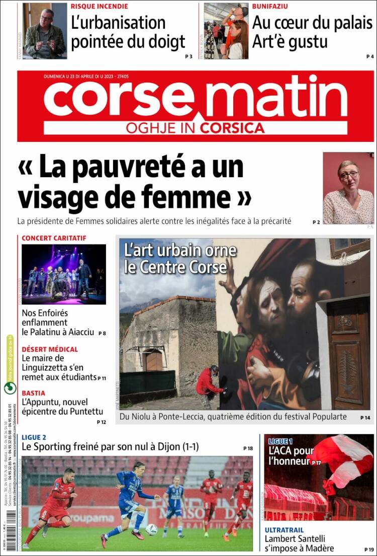 Portada de Corse-Matin (Francia)