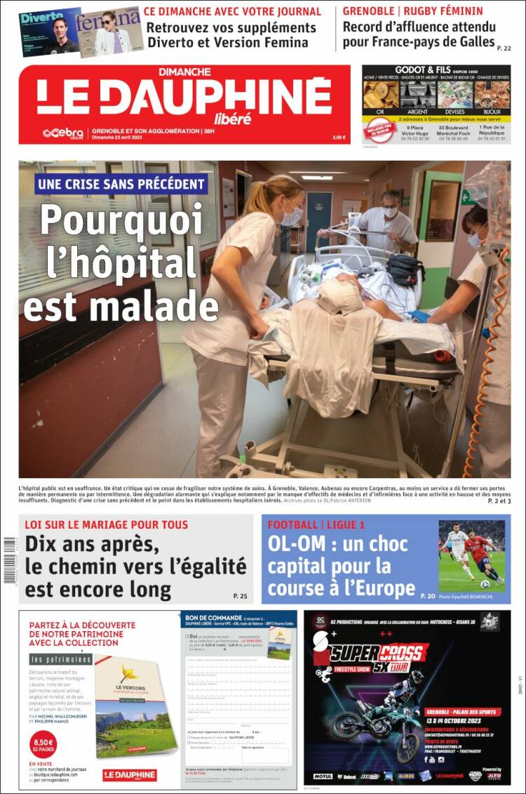 Portada de Le Dauphiné Libéré (Francia)