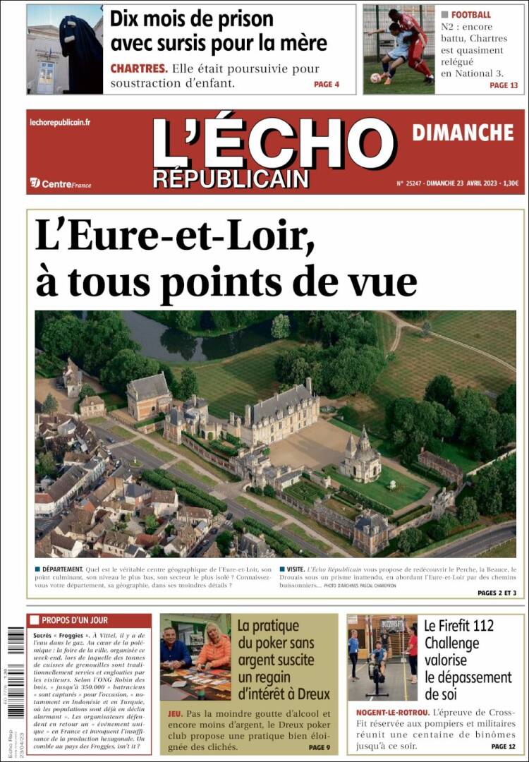 Portada de L'Echo Républicain (Francia)