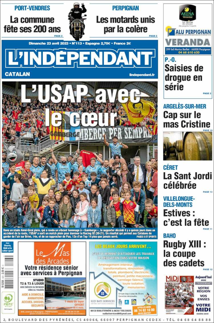 Portada de Le Indépendant (Francia)