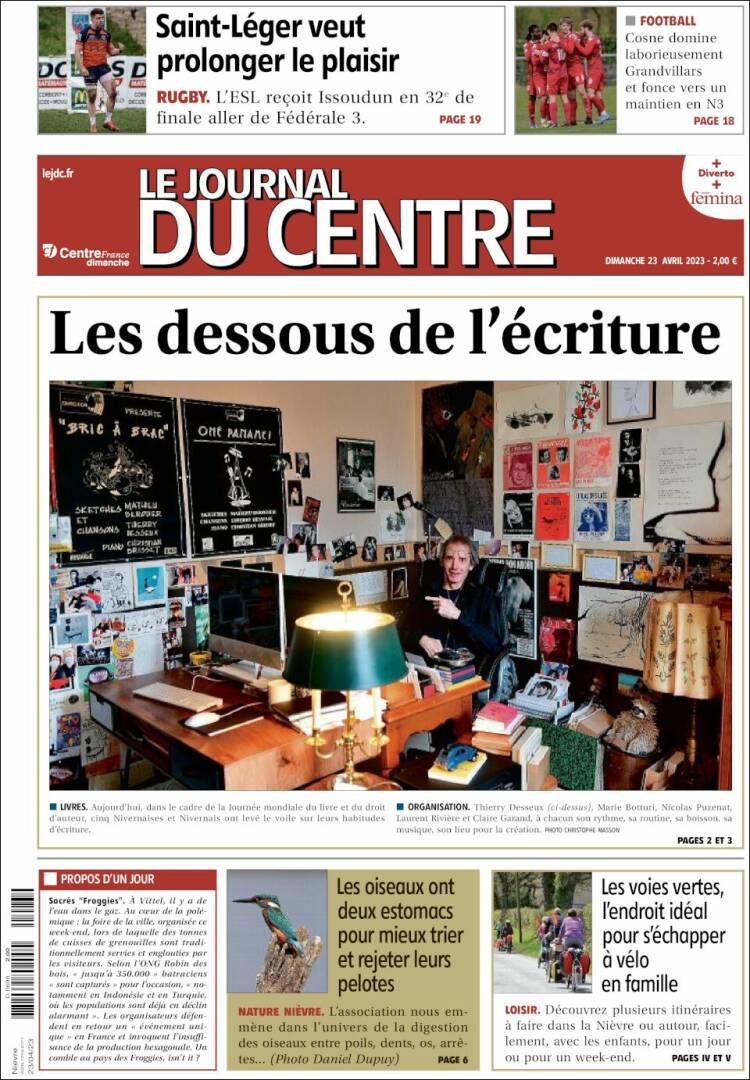 Portada de Le Journal du Centre (Francia)