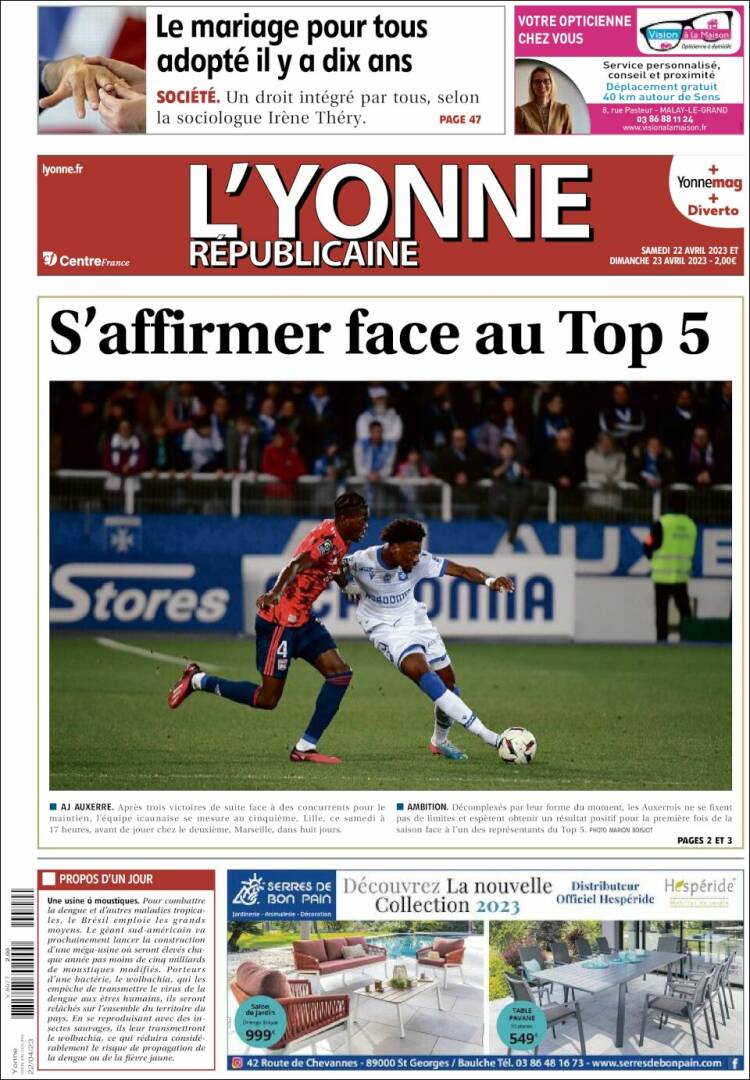 Portada de L'Yonne-Républicaine (Francia)