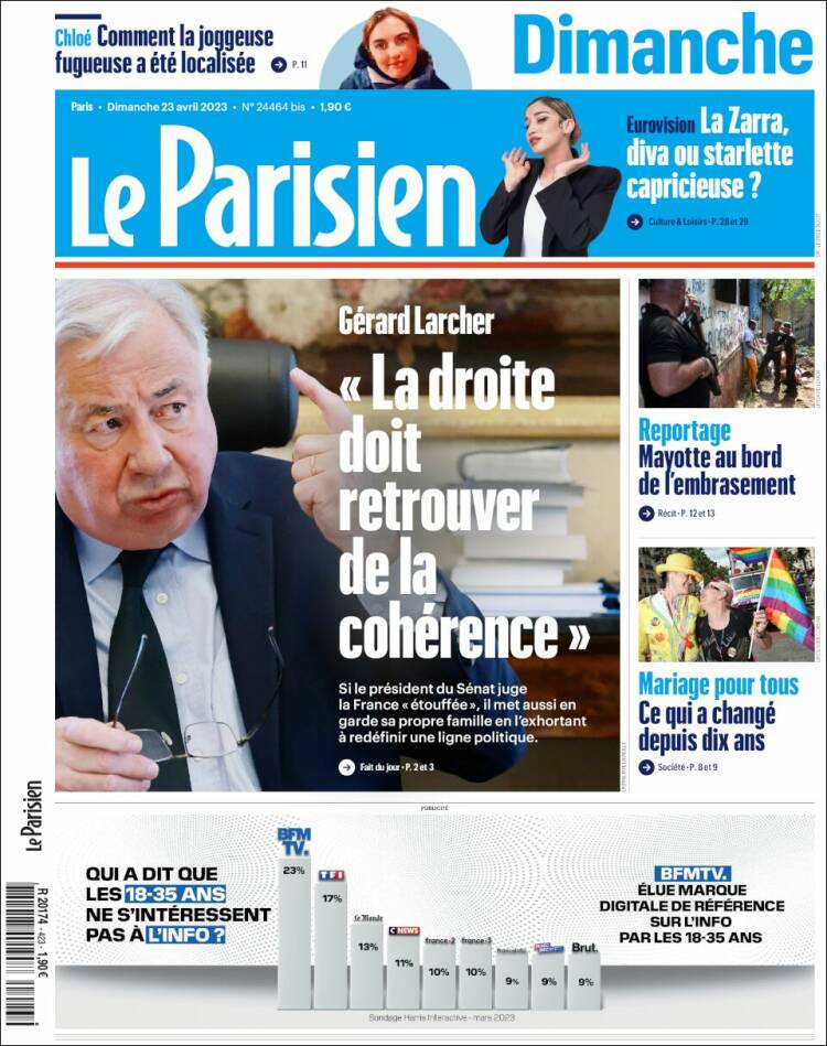 Portada de Le Parisien (Francia)