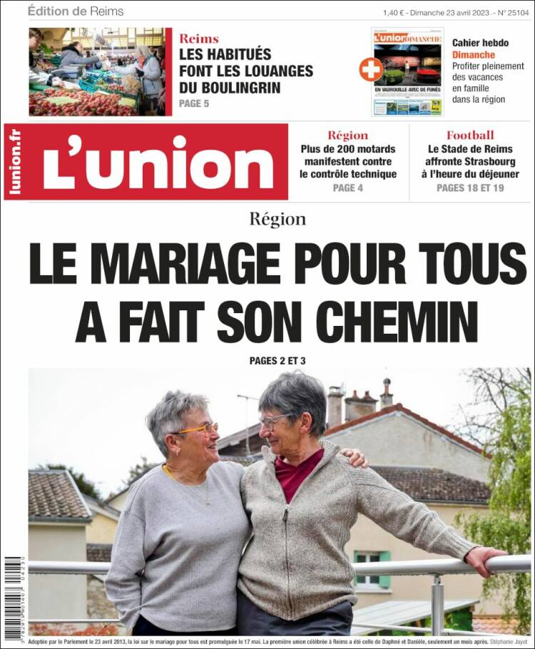 Portada de L'Union (Francia)