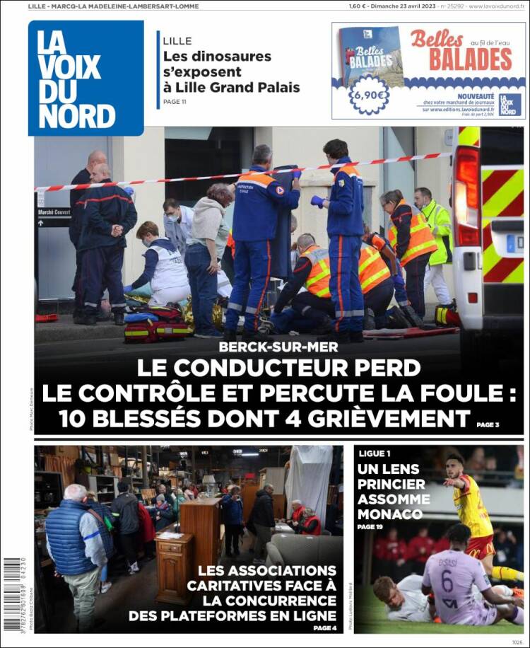 Portada de La Voix du Nord (Francia)