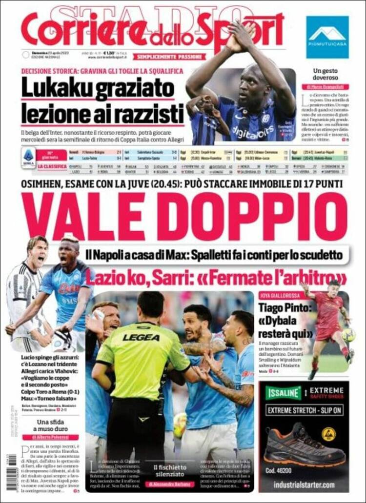 Portada de Corriere dello Sport (Italia)