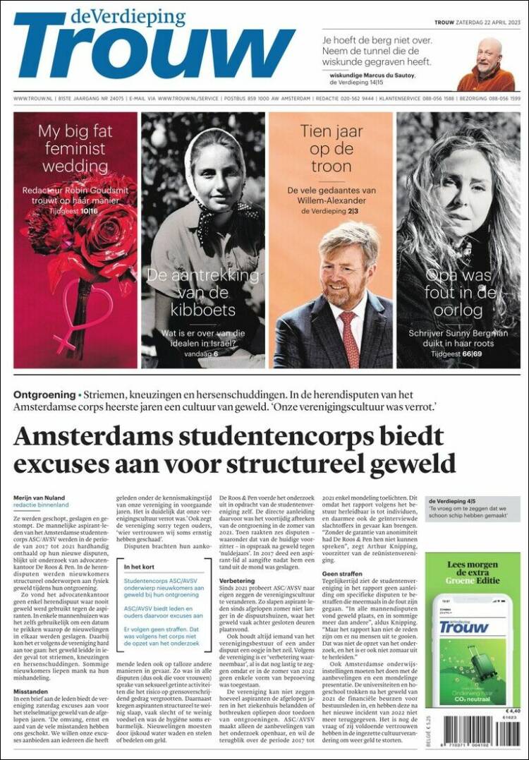 Portada de Trouw (Pa&iacute;ses Bajos)