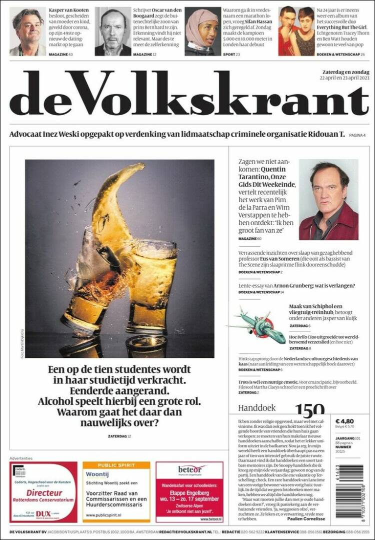 Portada de De Volkskrant (Pa&iacute;ses Bajos)