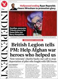 Portada de The Independent (Reino Unido)
