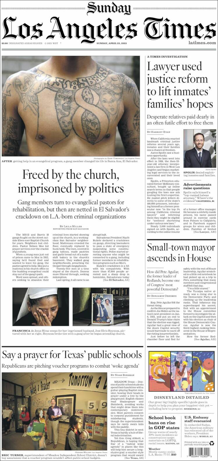 Portada de Los Angeles Times (USA)