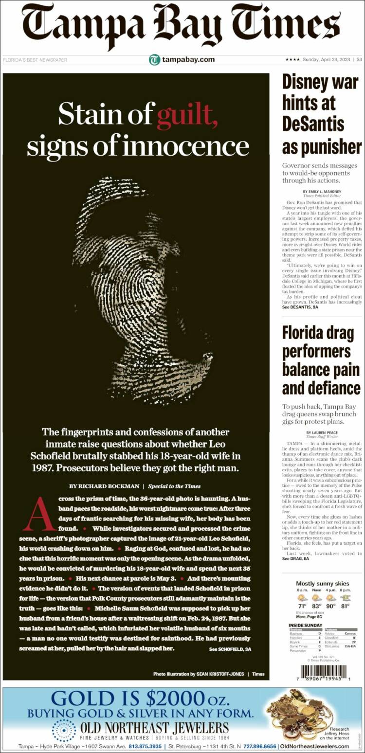 Portada de Tampa Bay Times (USA)