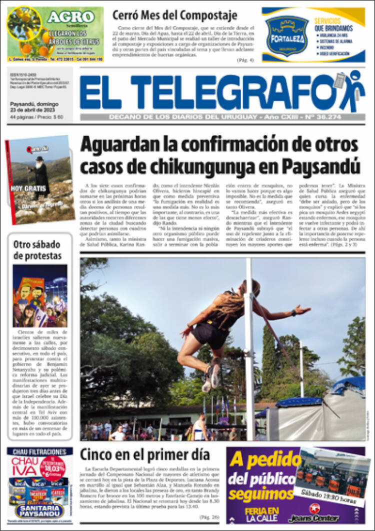 Portada de El Telégrafo (Uruguay)