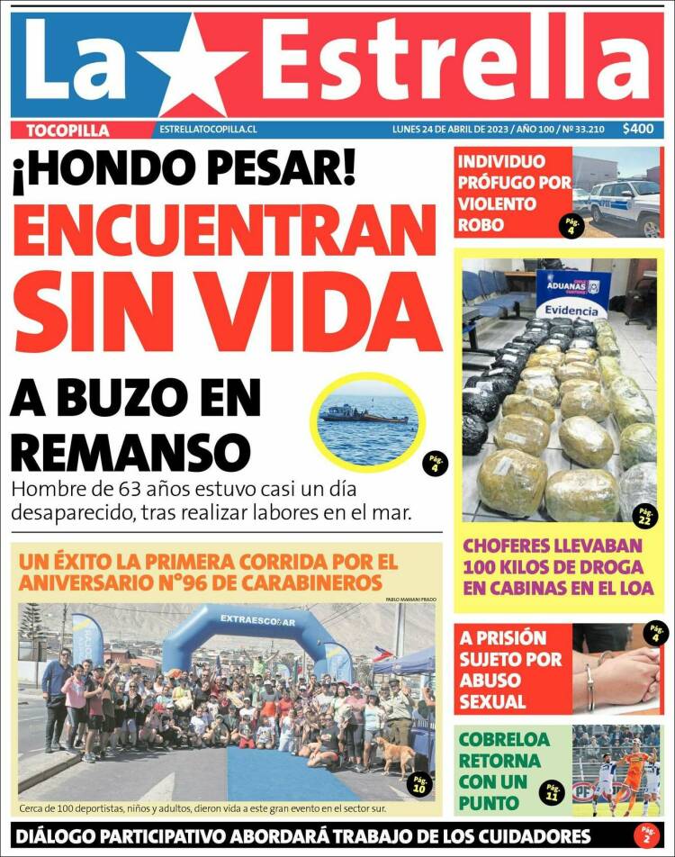 Portada de La Estrella de Tocopilla (Chile)