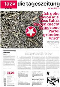 Portada de Die Tageszeitung (Alemania)
