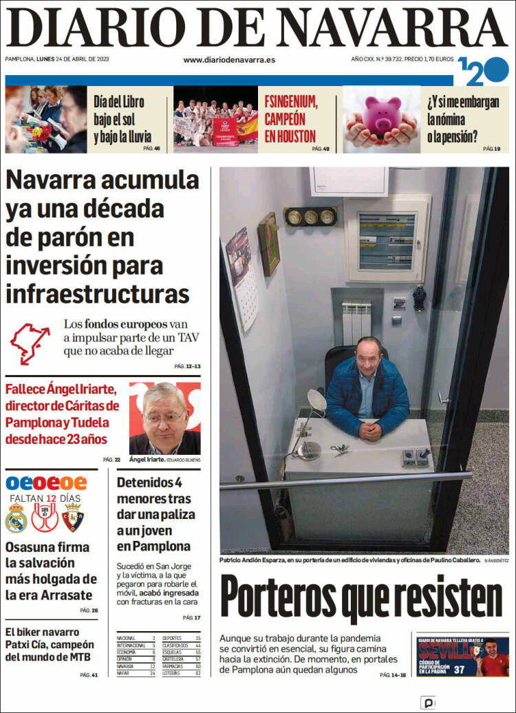 Portada de Diario de Navarra (España)