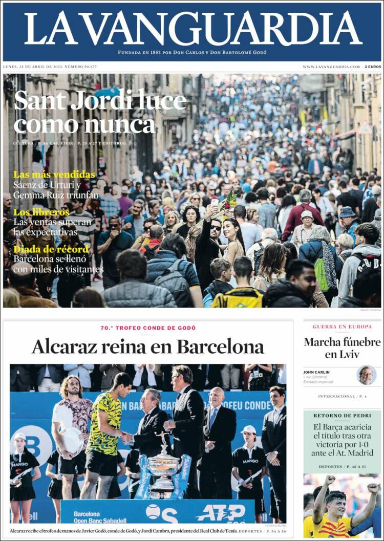 Portada de La Vanguardia (España)