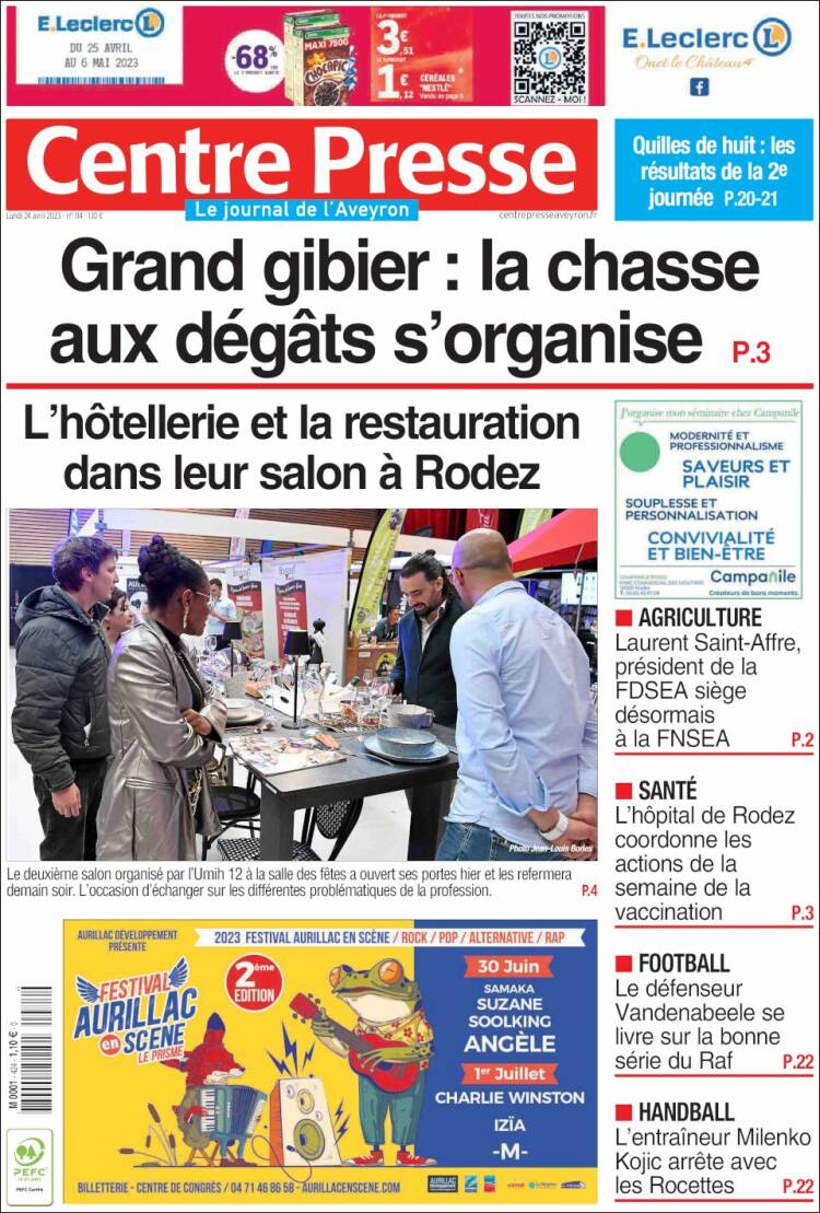 Portada de Centre Presse (France)