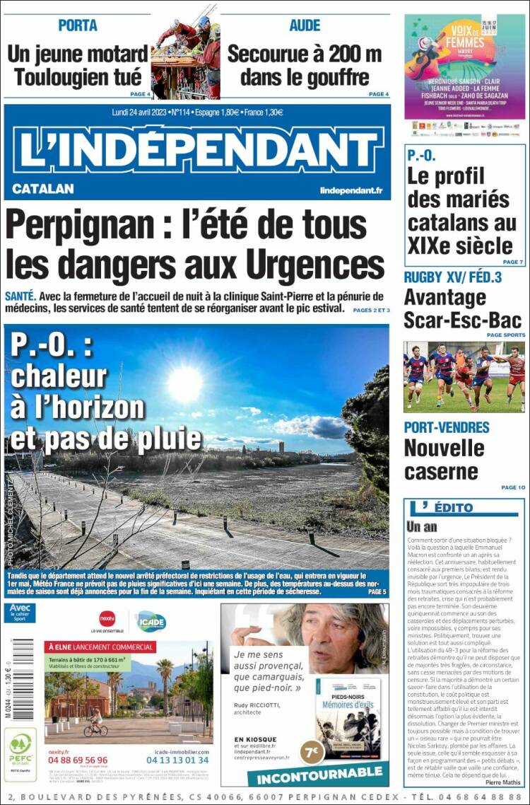 Portada de Le Indépendant (France)