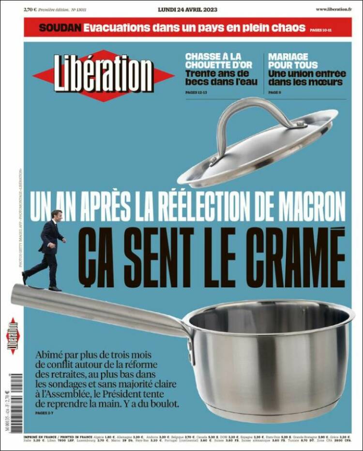 Portada de Libération (France)