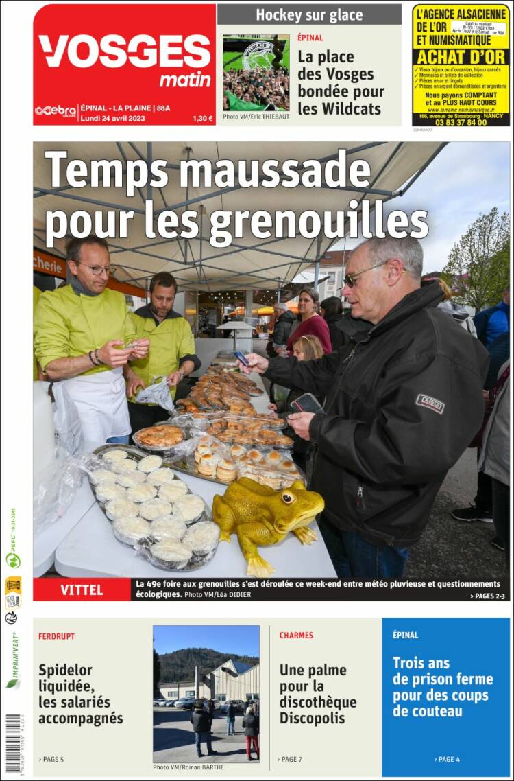 Portada de Vosges Matin (France)