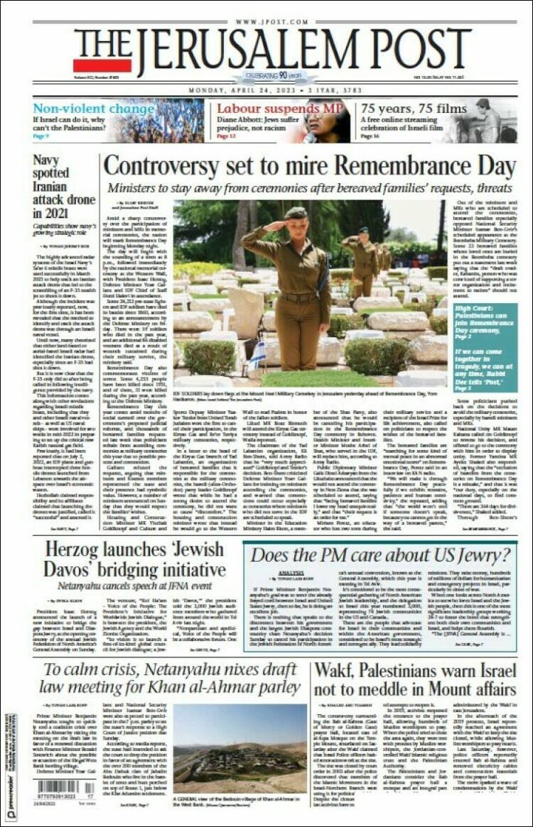 Portada de The Jerusalem Post (Israel)