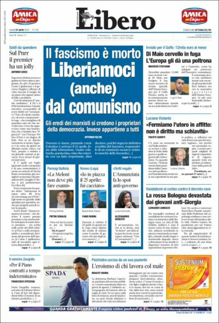 Portada de Libero (Italia)