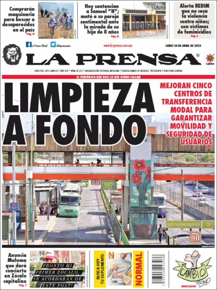 Portada de La Prensa (M&eacute;xico)